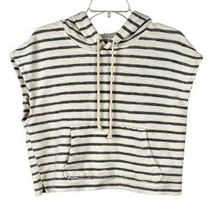 Double Zero Hooded Terry Cloth Short Sleeveless Top Small